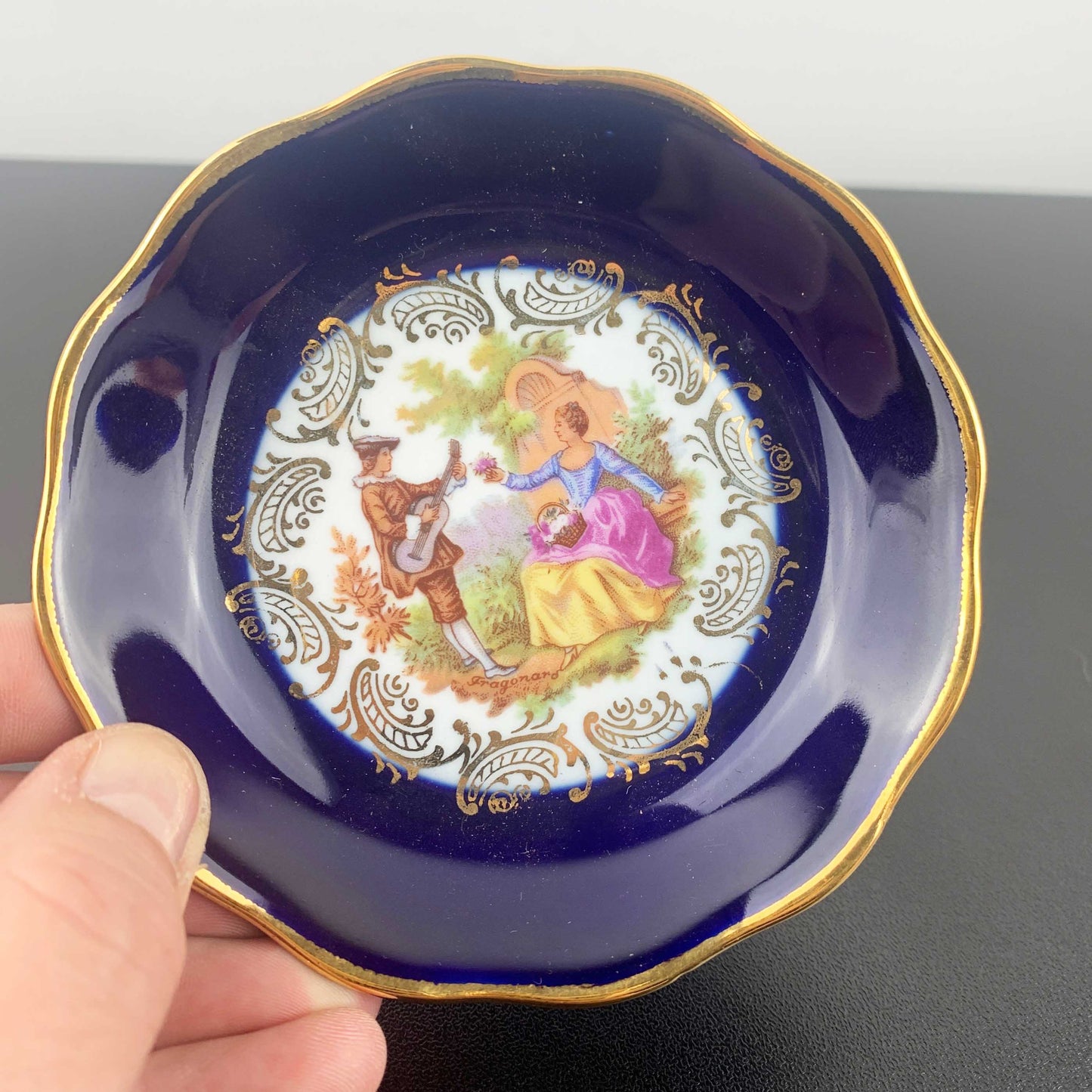 Limoges France Victorian Courting Couple Pin Dish