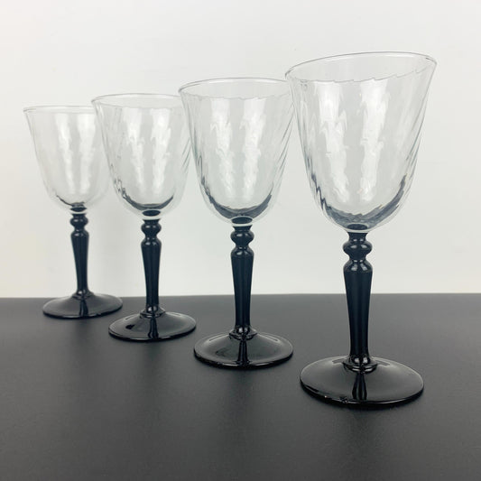 Luminarc 'Swirl' Onyx Wine Glass Set