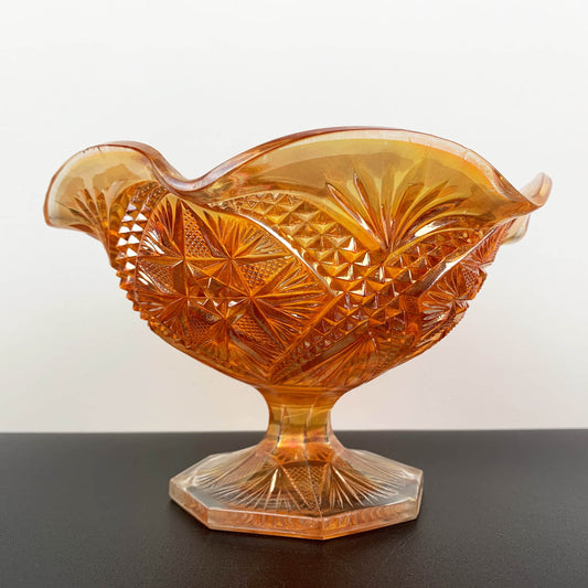 Imperial Glass Marigold Carnival Glass Compote