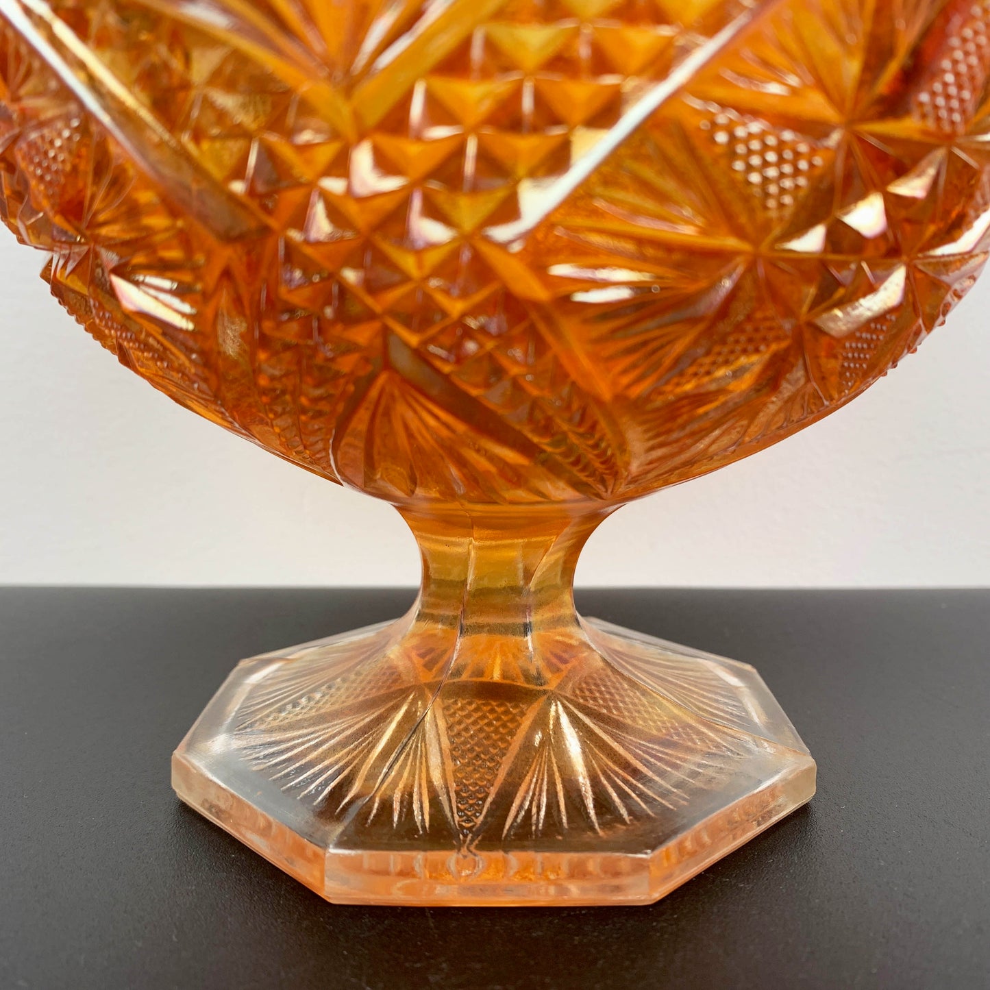 Imperial Glass Marigold Carnival Glass Compote
