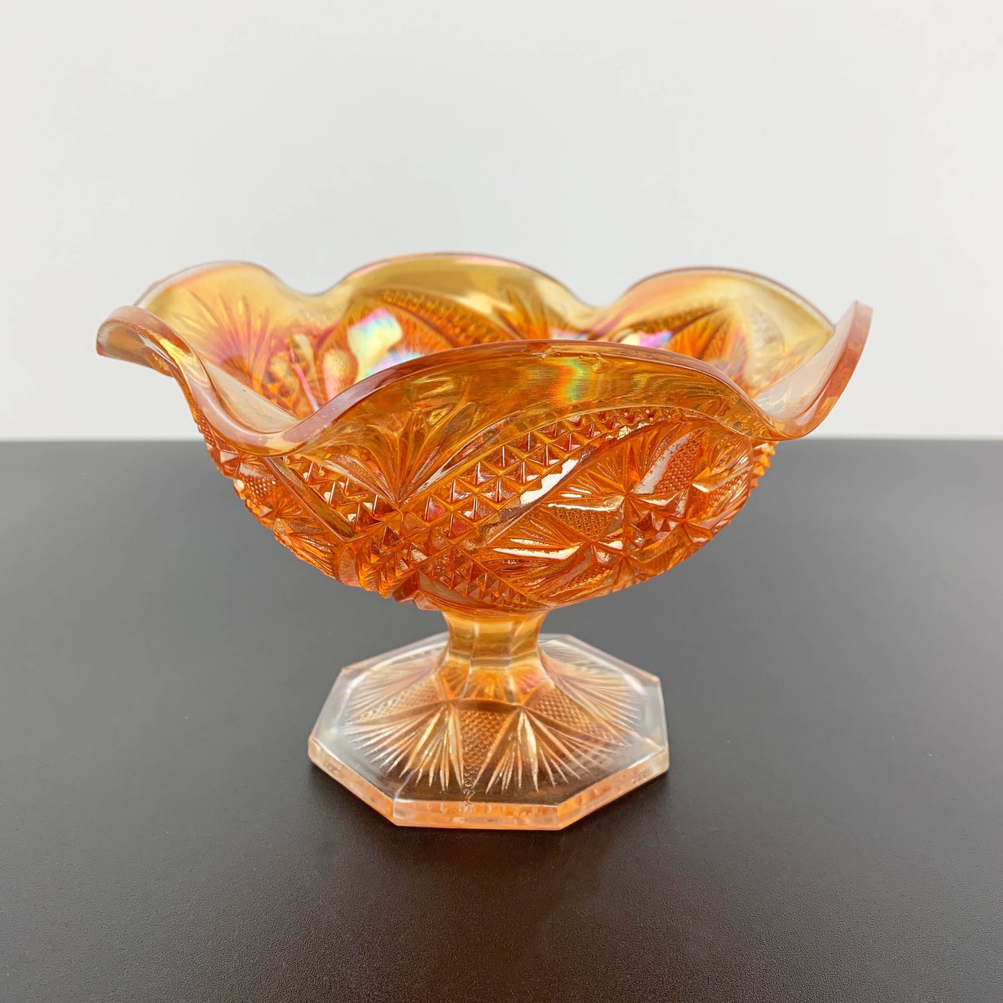 Imperial Glass Marigold Carnival Glass Compote