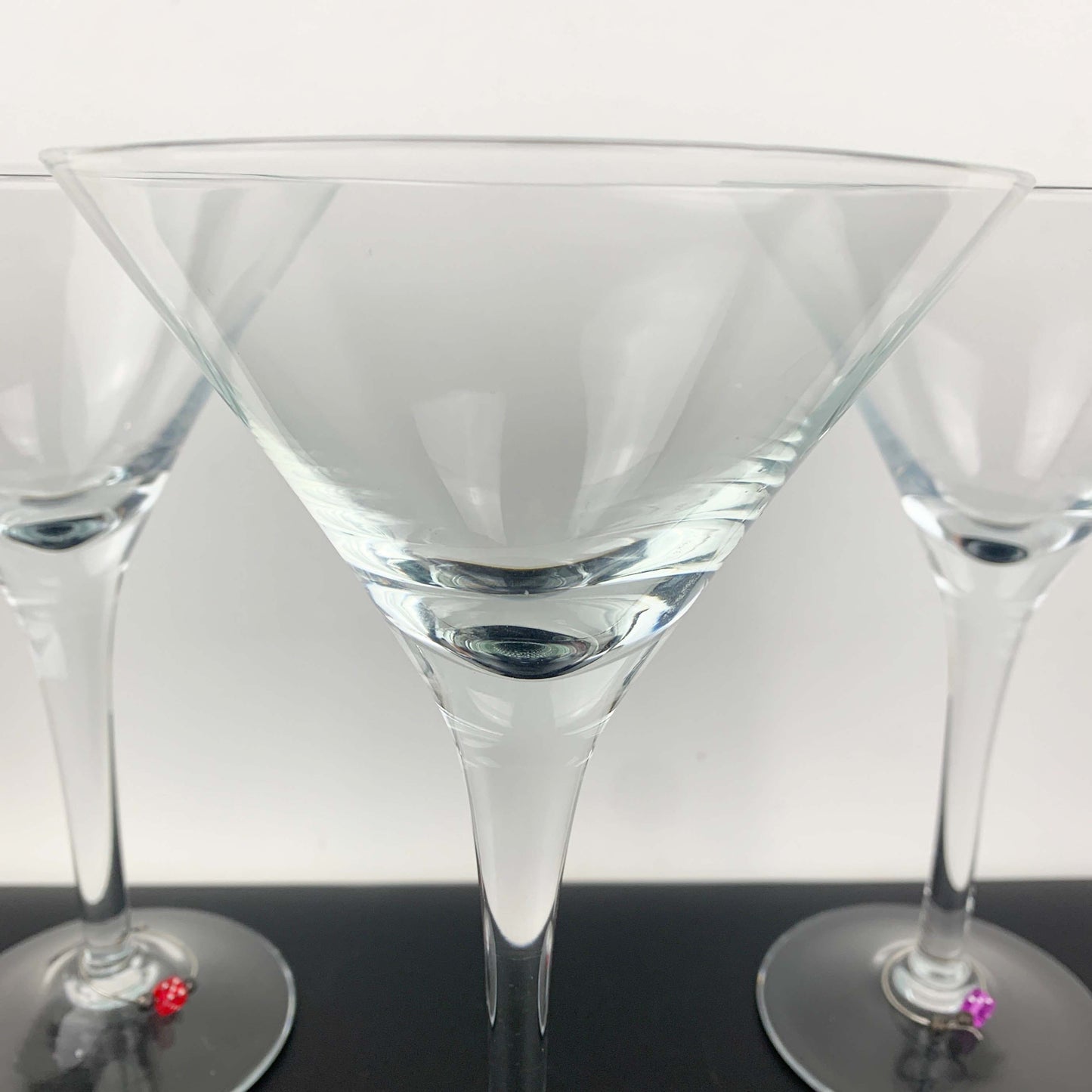 Martini Glass Set with Dice Charms