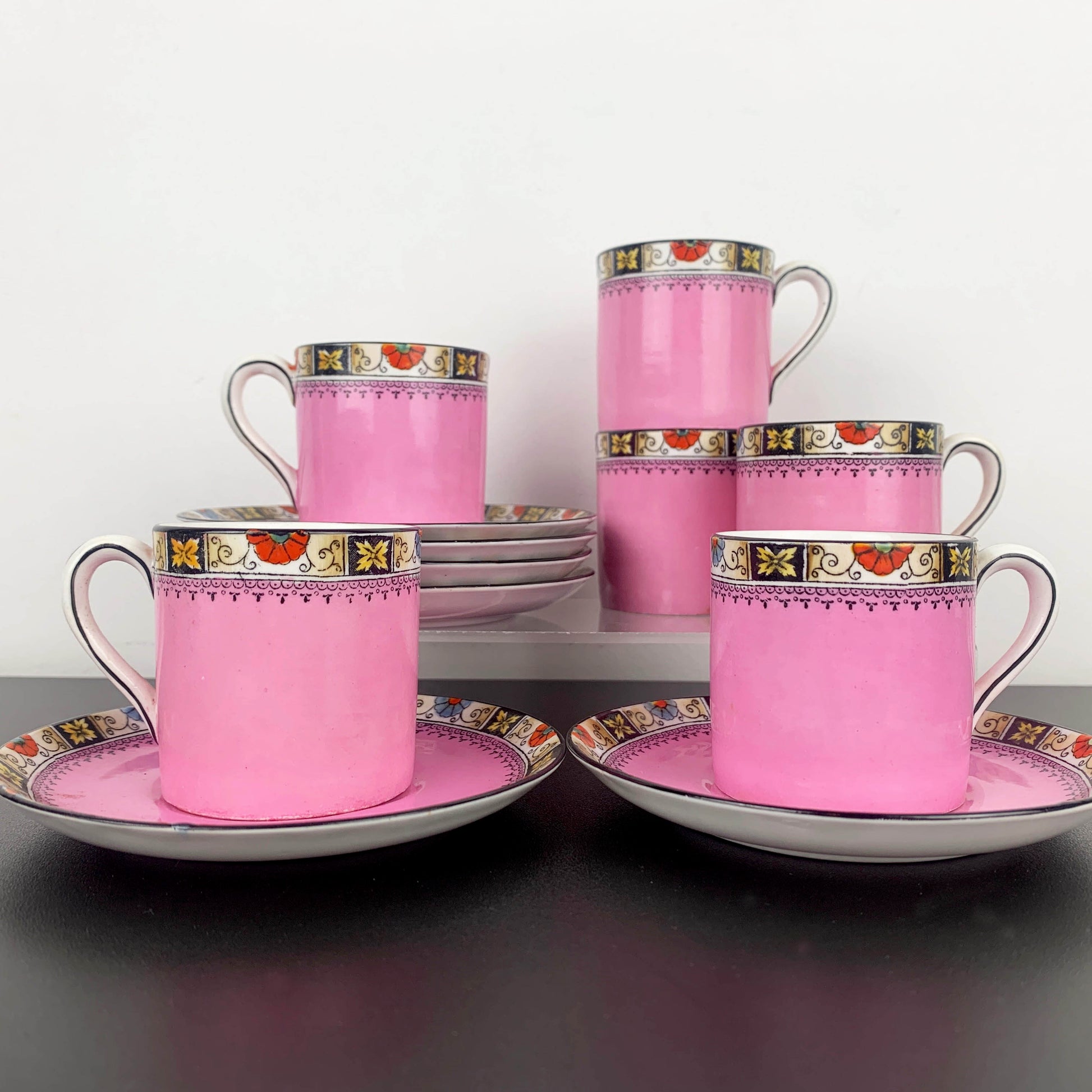 Mayer & Sherratt (Melba) Art Deco Pink Demitasse Duo