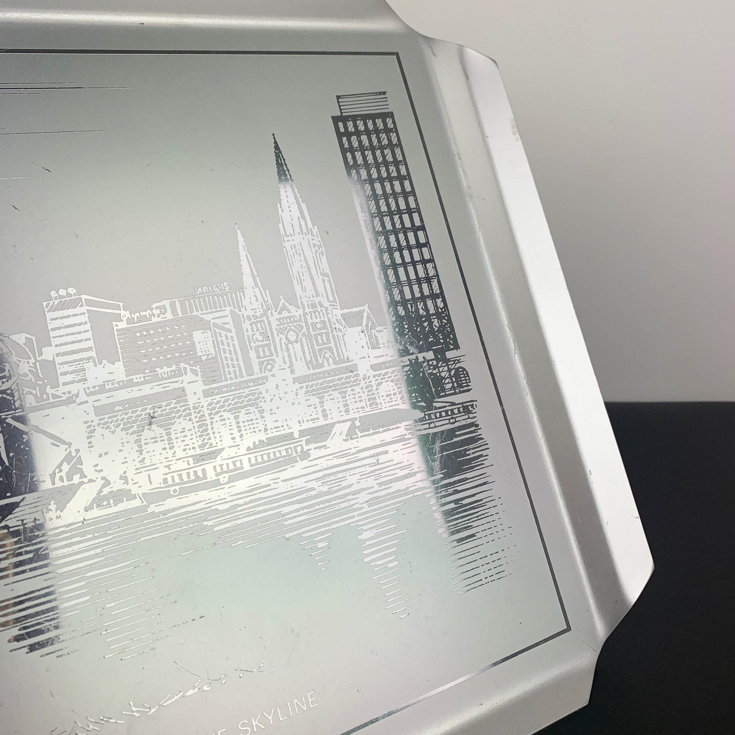 Engraved Melbourne Skyline Drinks Tray