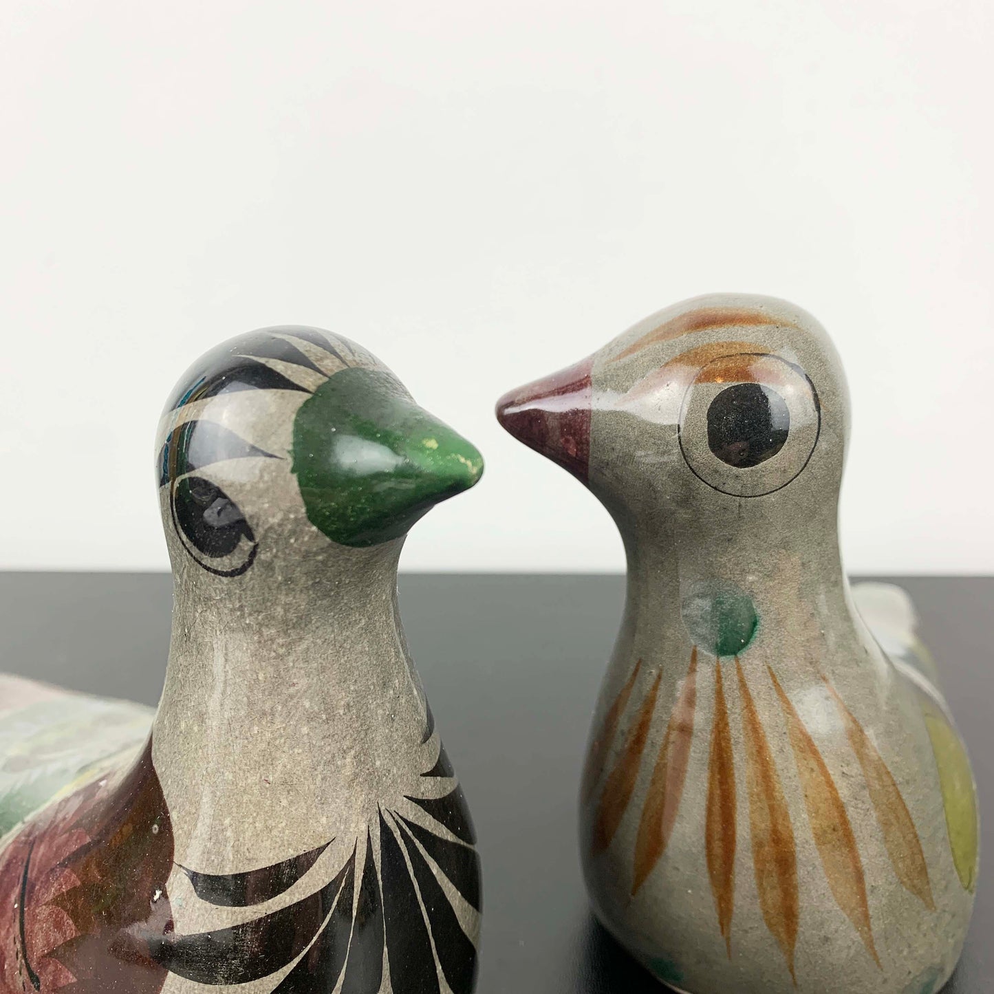 Tonala (Mexico) Pottery Folk Art Bird Figurines: Set of 2