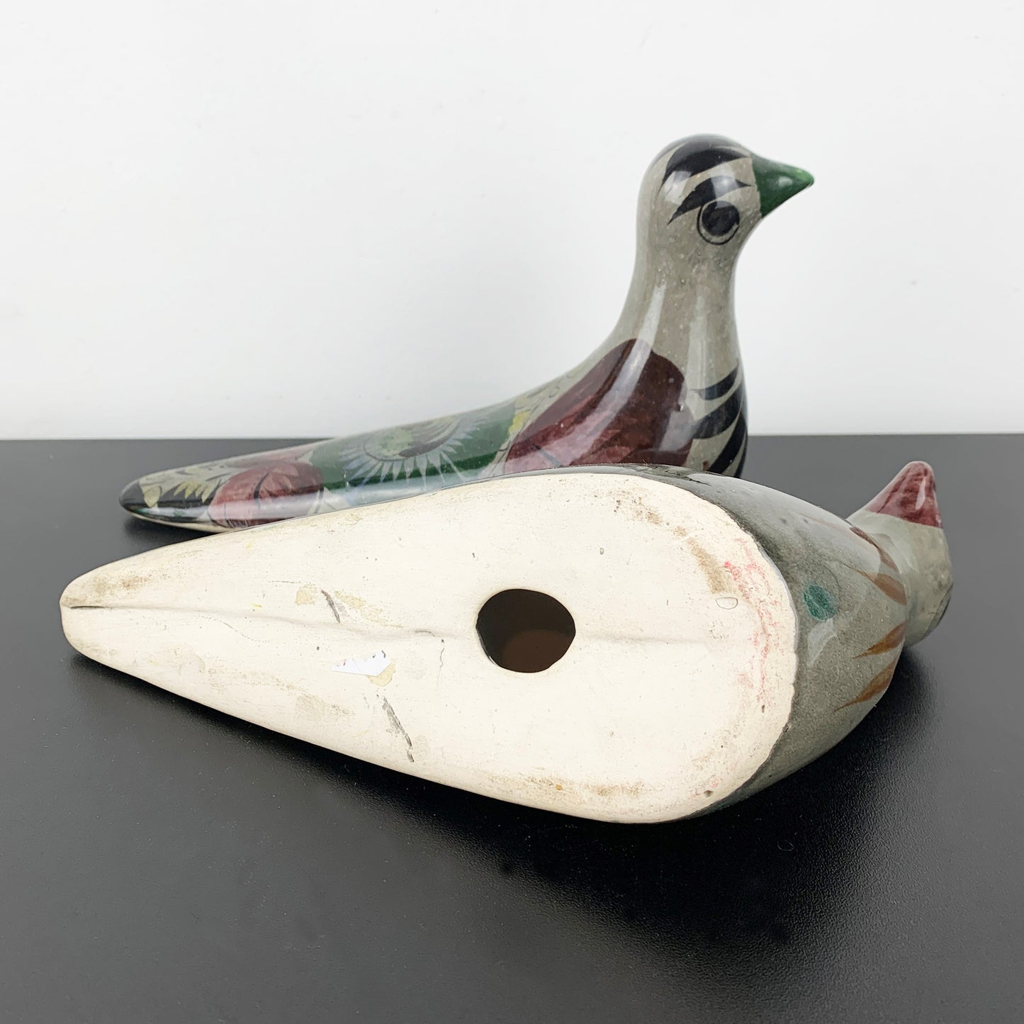 Tonala (Mexico) Pottery Folk Art Bird Figurines: Set of 2