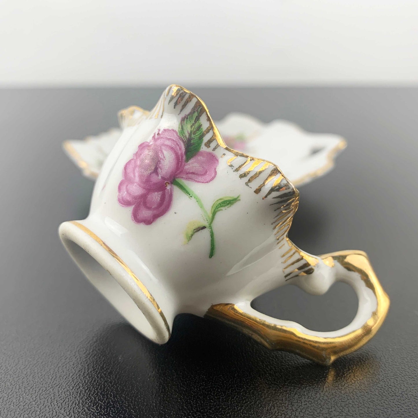Miniature Rose Tea Cup and Saucer