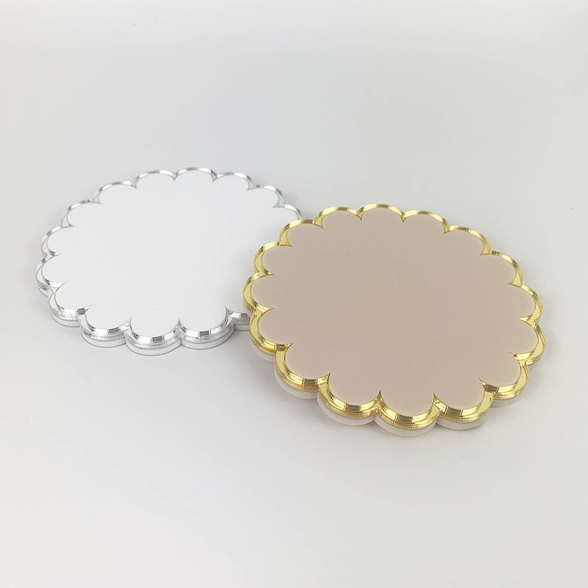 Signature Mirrored Coasters - Silver or Gold