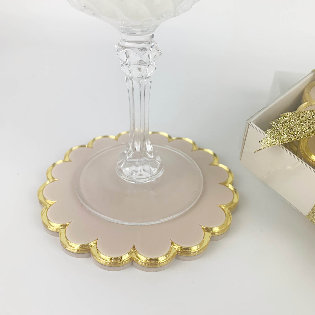 Signature Mirrored Coasters - Silver or Gold