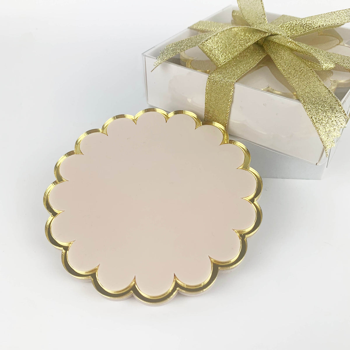 Signature Mirrored Coasters - Silver or Gold