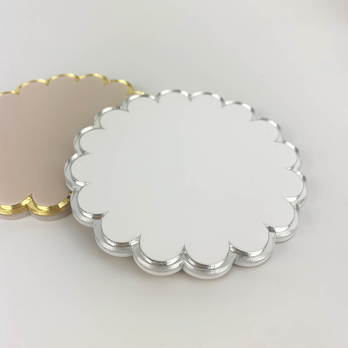 Signature Mirrored Coasters - Silver or Gold