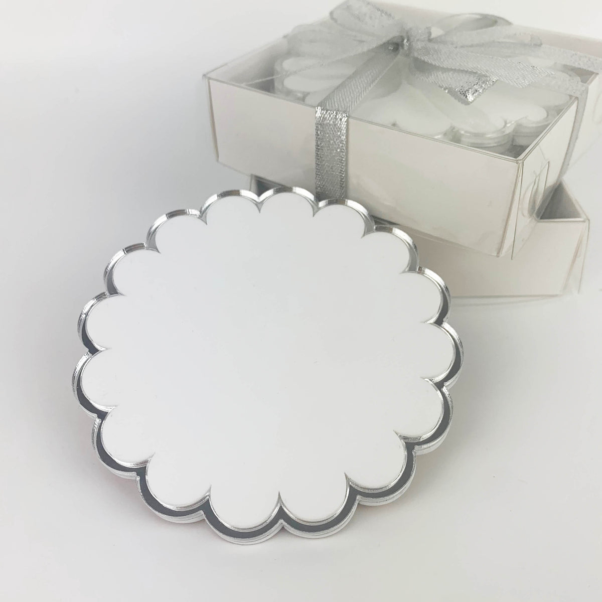 Signature Mirrored Coasters - Silver or Gold