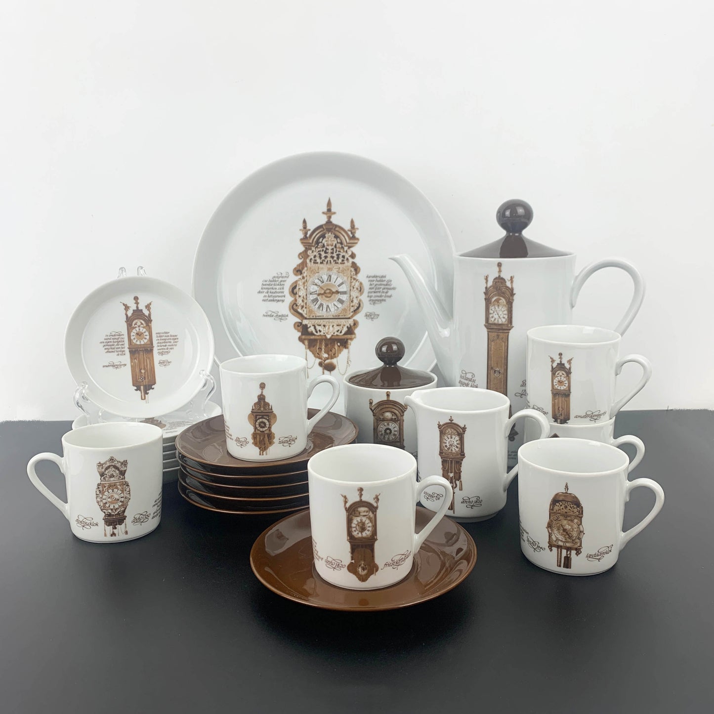 Mitterteich Porzellan Germany Clocks Coffee and Cake Service Set