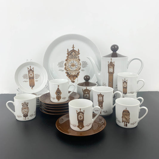 Mitterteich Porzellan Germany Clocks Coffee and Cake Service Set