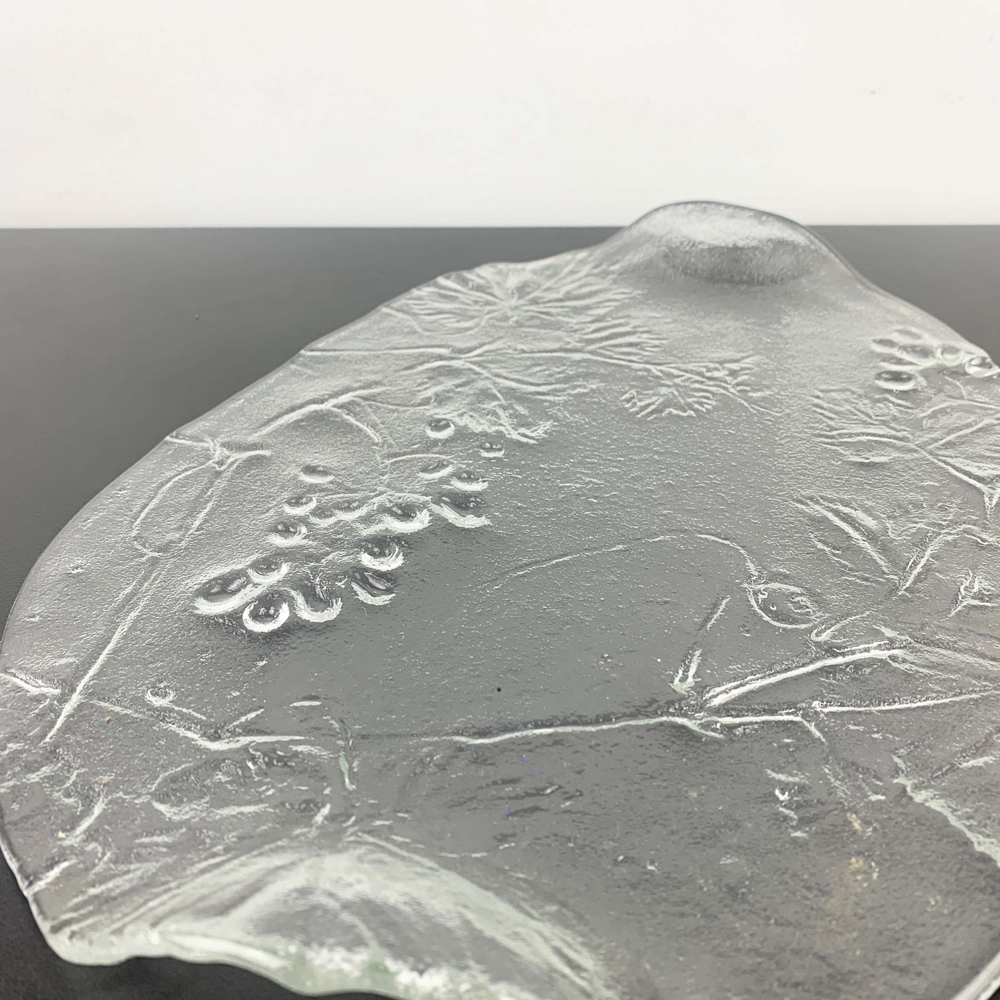 Libochovice Glassworks 'Black Currant' Art Glass Cheese Platter