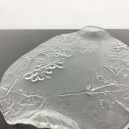 Libochovice Glassworks 'Black Currant' Art Glass Cheese Platter