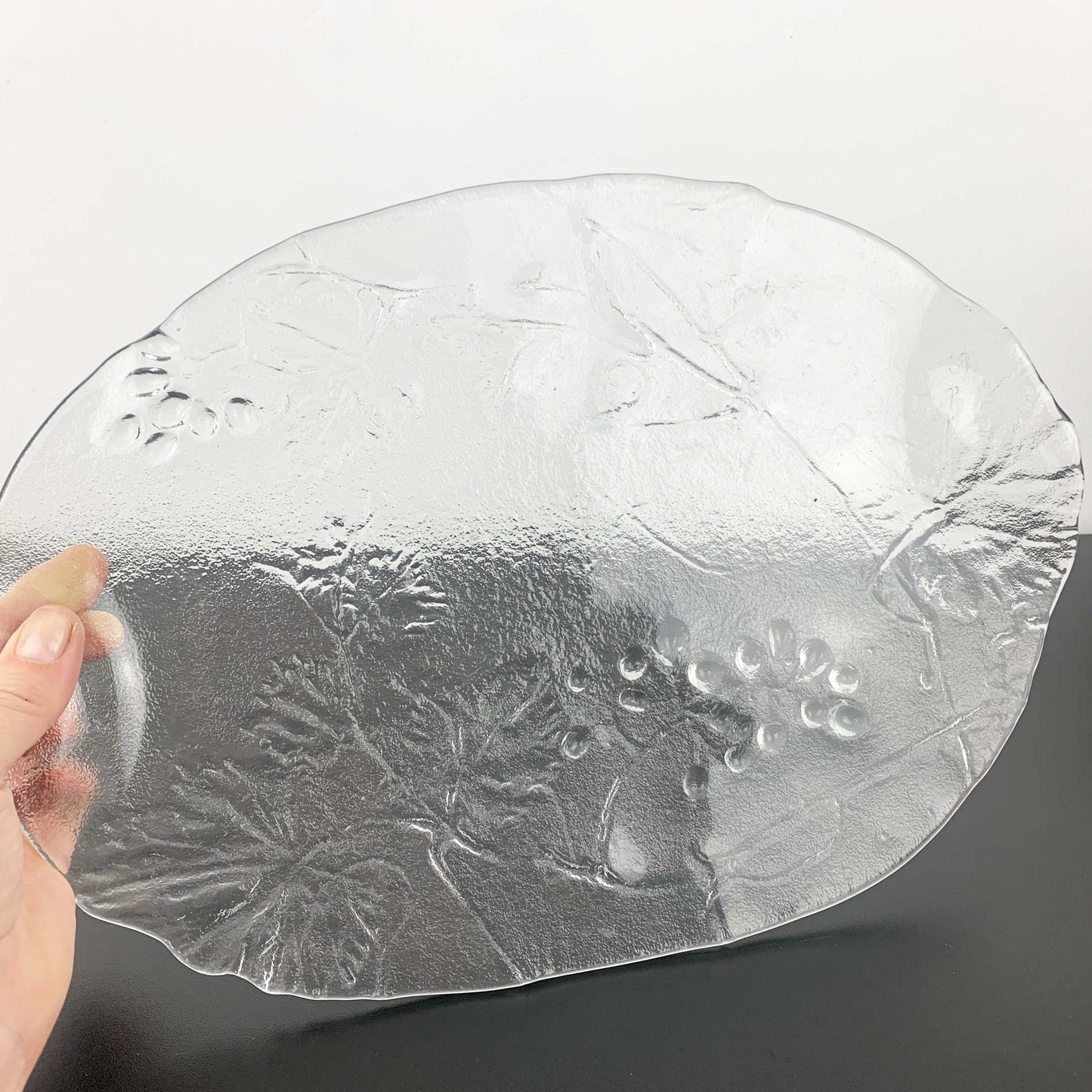 Libochovice Glassworks 'Black Currant' Art Glass Cheese Platter