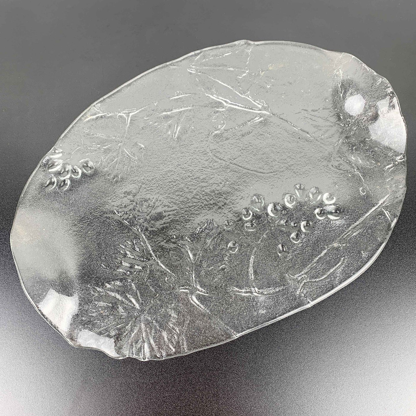 Libochovice Glassworks 'Black Currant' Art Glass Cheese Platter
