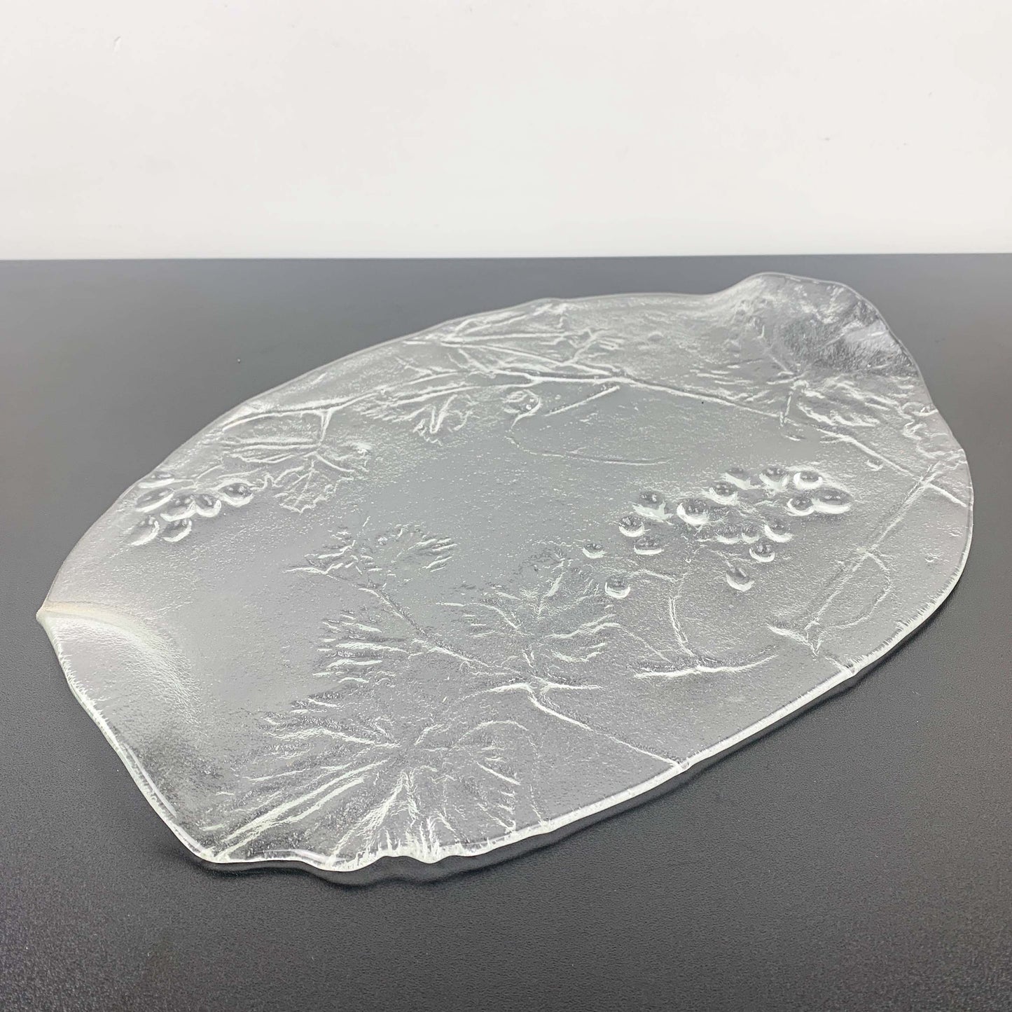 Libochovice Glassworks 'Black Currant' Art Glass Cheese Platter