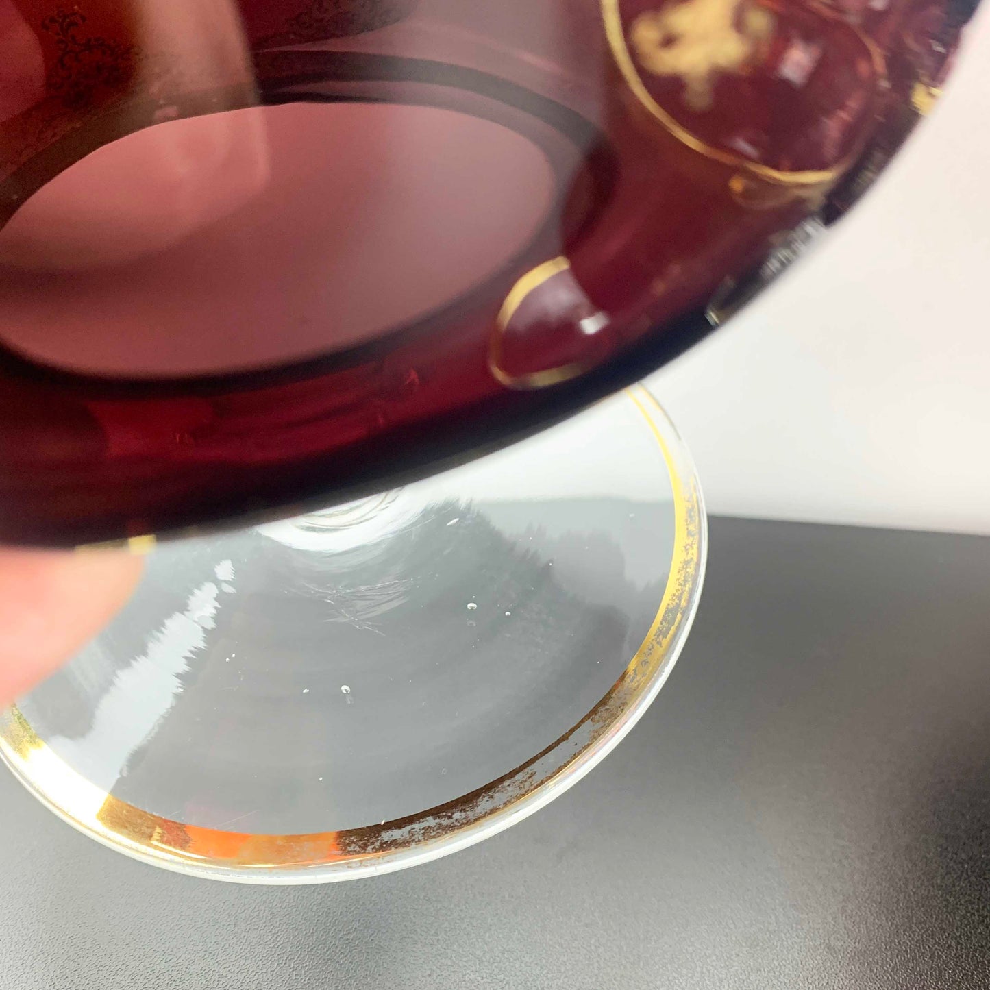 Murano Amethyst Glass Dessert Bowl Set