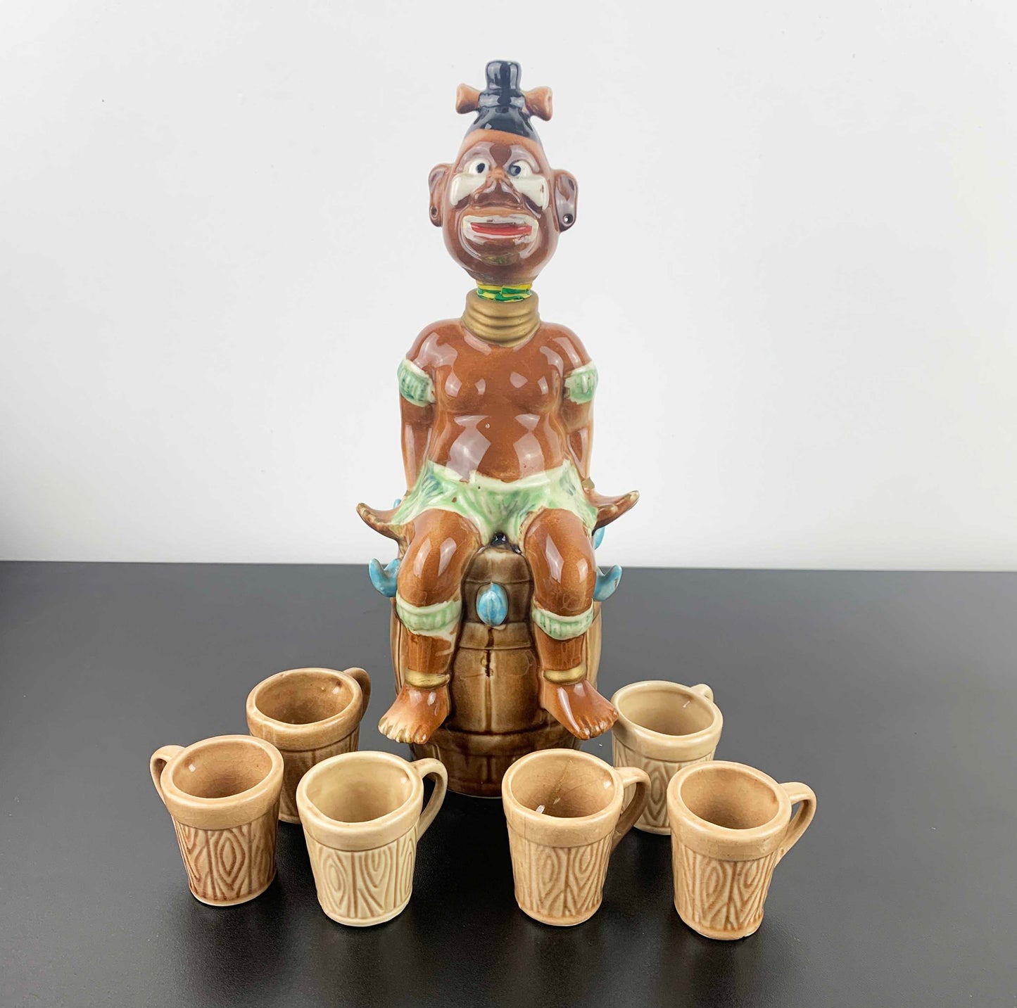 African Zulu Novelty Decanter Set