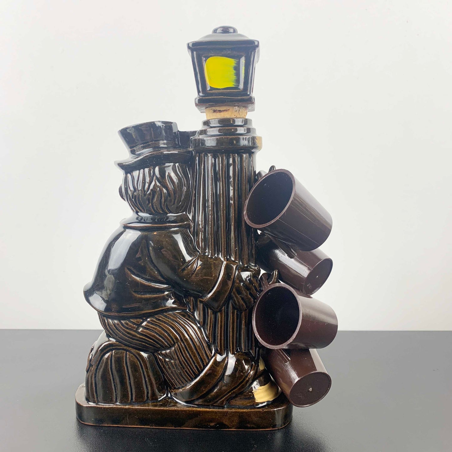 Drunk Man on Lamp Post 'Never on Sunday' Decanter Set