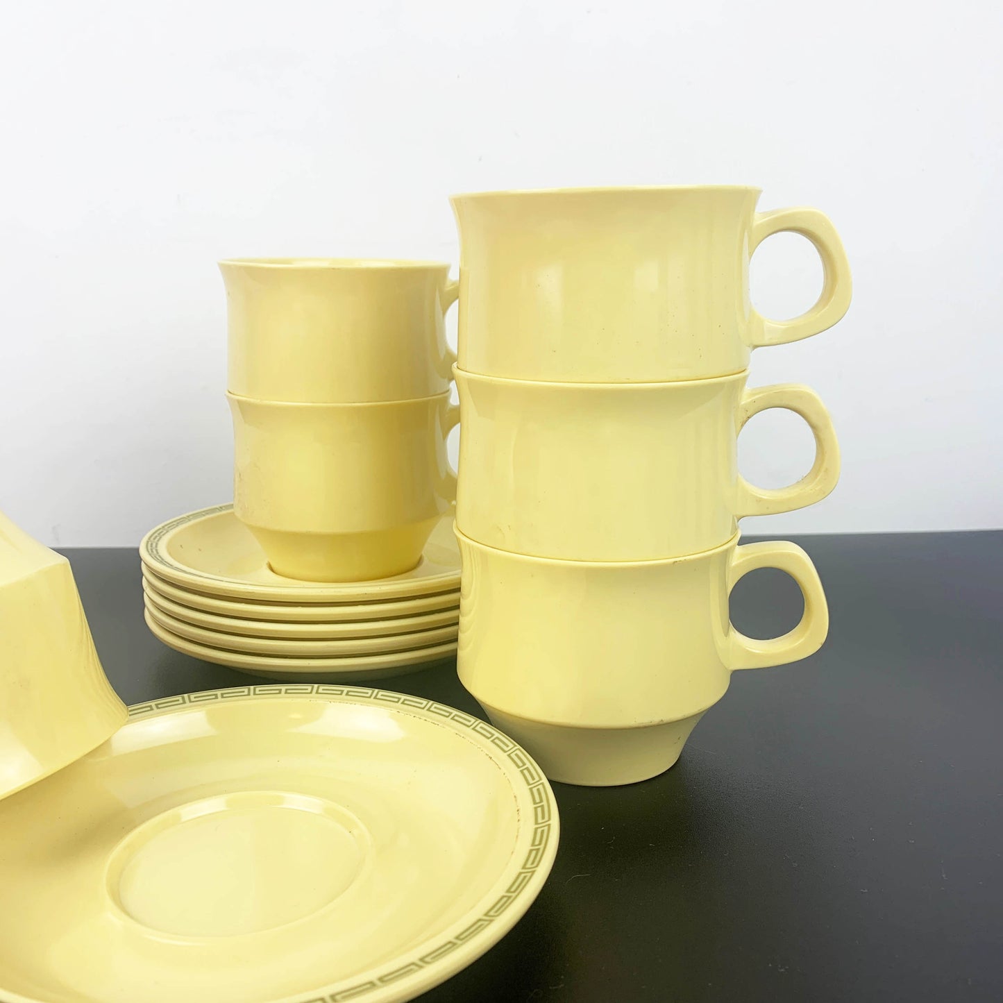 Nylex Australia Melamine Cup and Saucer Sets - Yellow