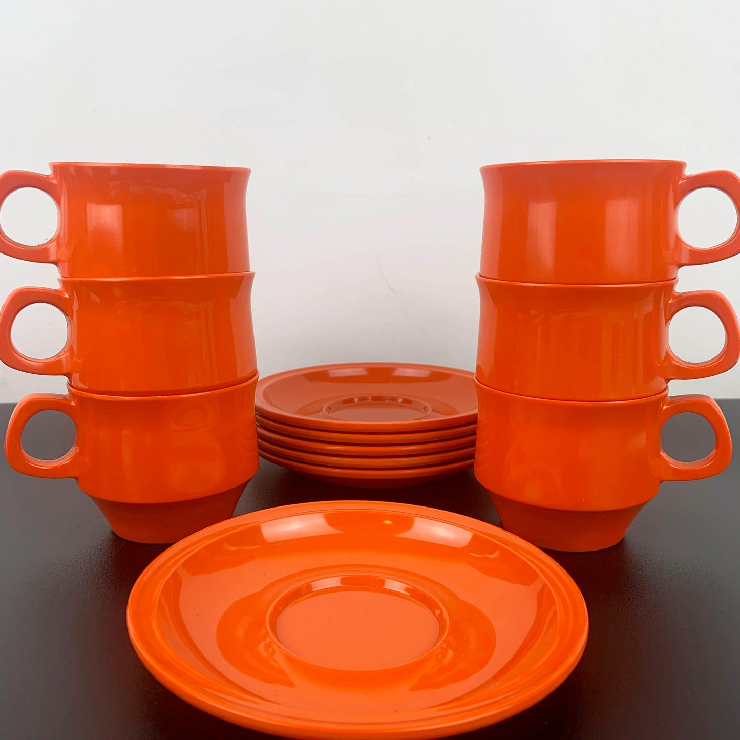 Nylex Australia Melamine Cup and Saucer Sets - Orange