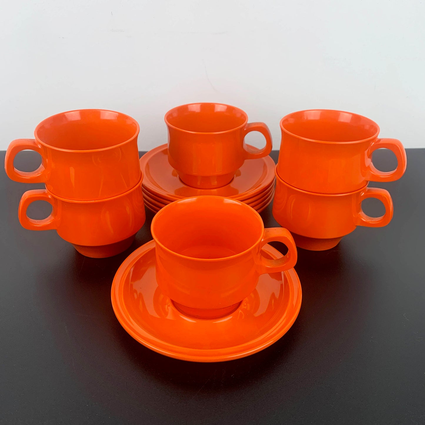 Nylex Australia Melamine Cup and Saucer Sets - Orange