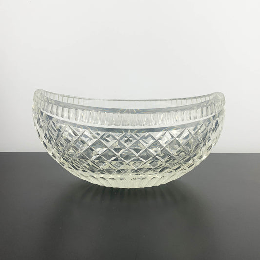 Crystal Elliptical Bowl with Thumbprint Rim