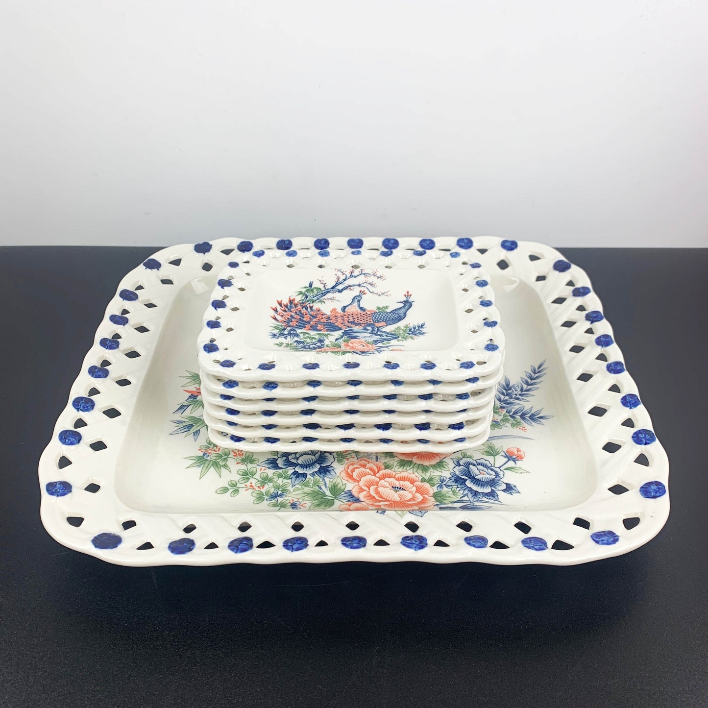 Peacock Dessert Serving Set