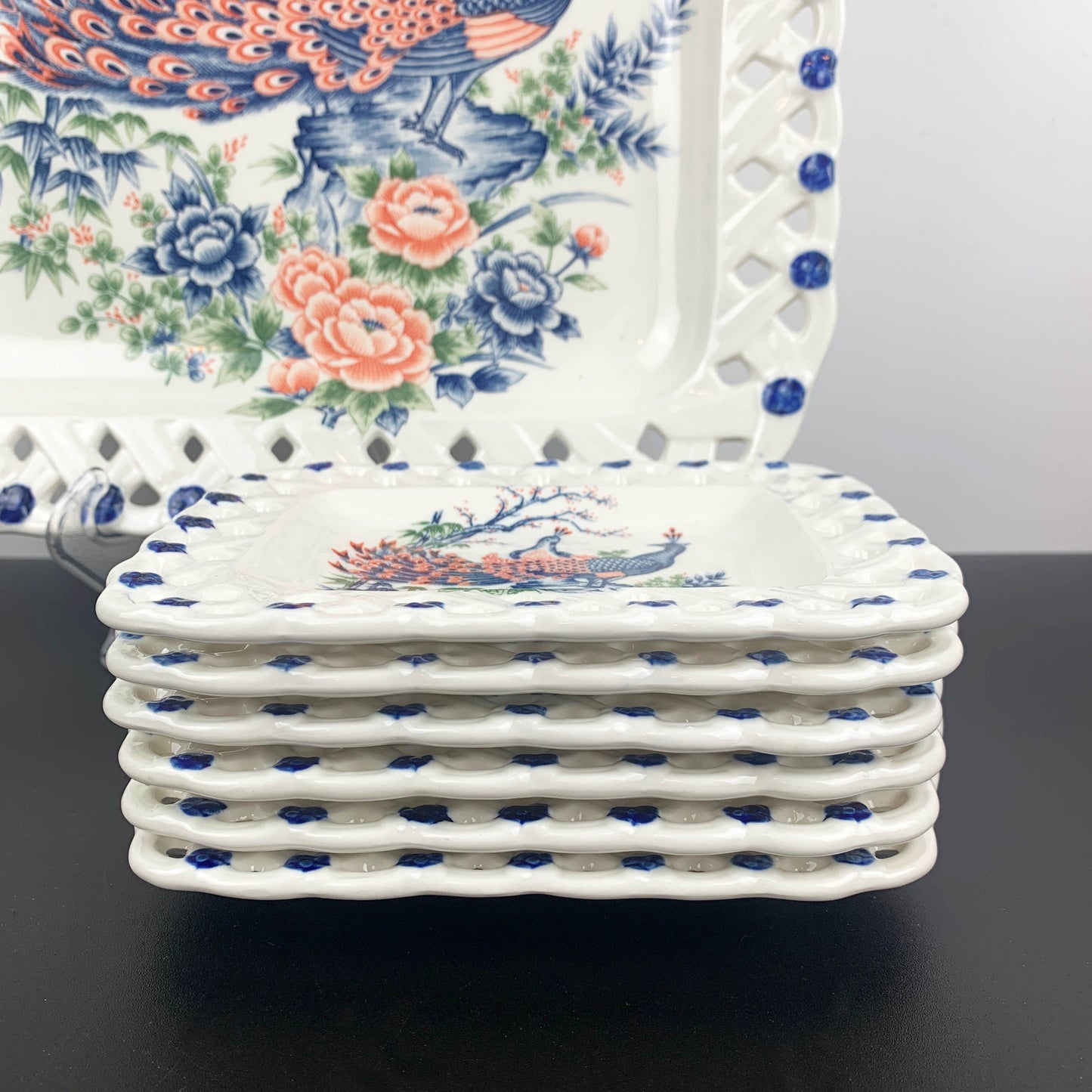 Peacock Dessert Serving Set