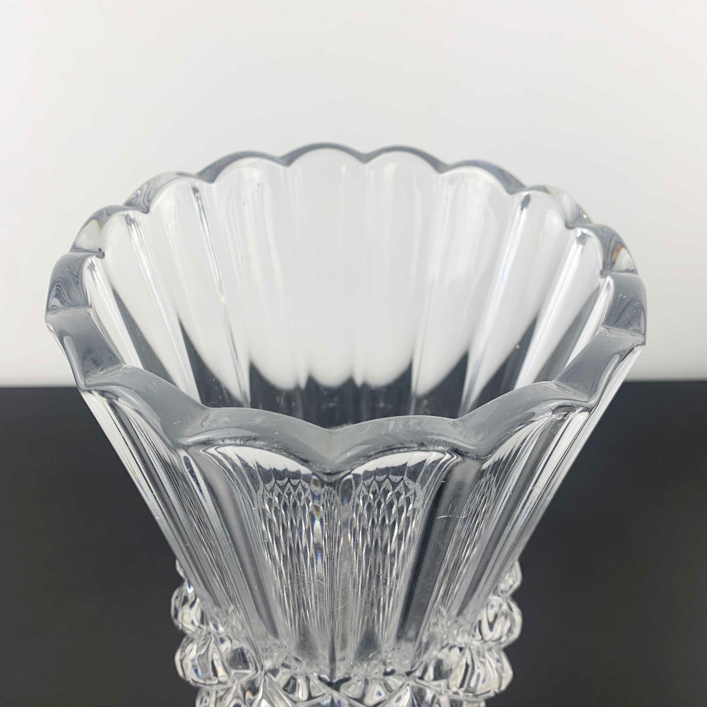 Heavy Cut Crystal Pineapple Form Vase