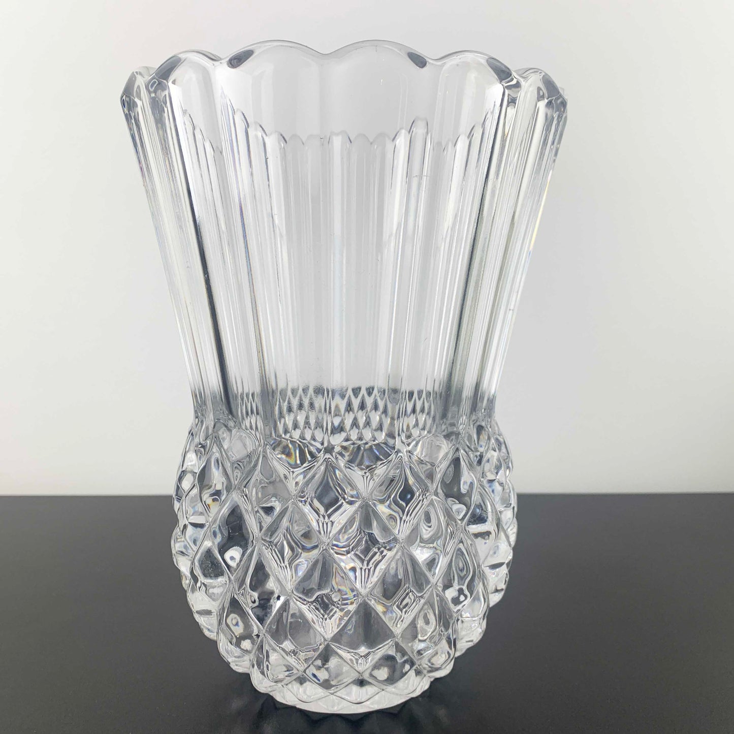 Heavy Cut Crystal Pineapple Form Vase