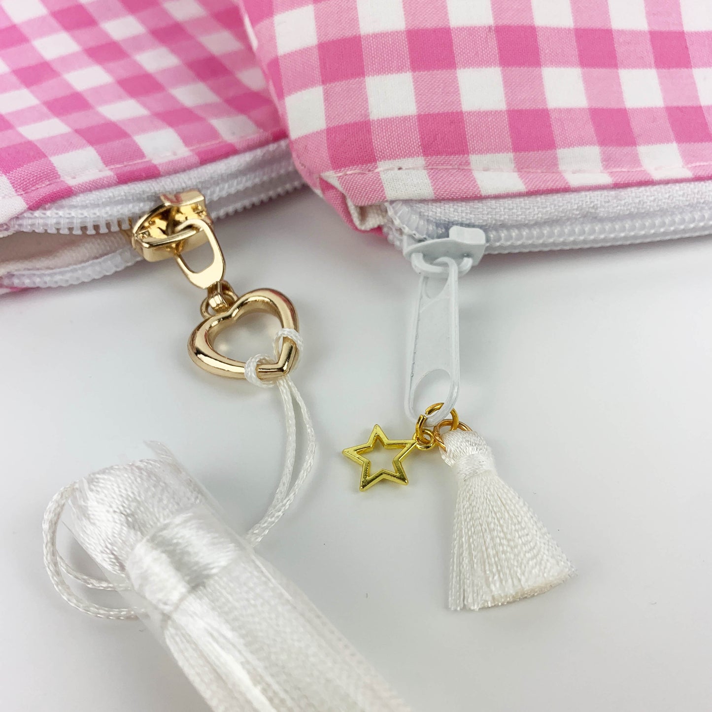 Pink Gingham Makeup & Cosmetics Pouch