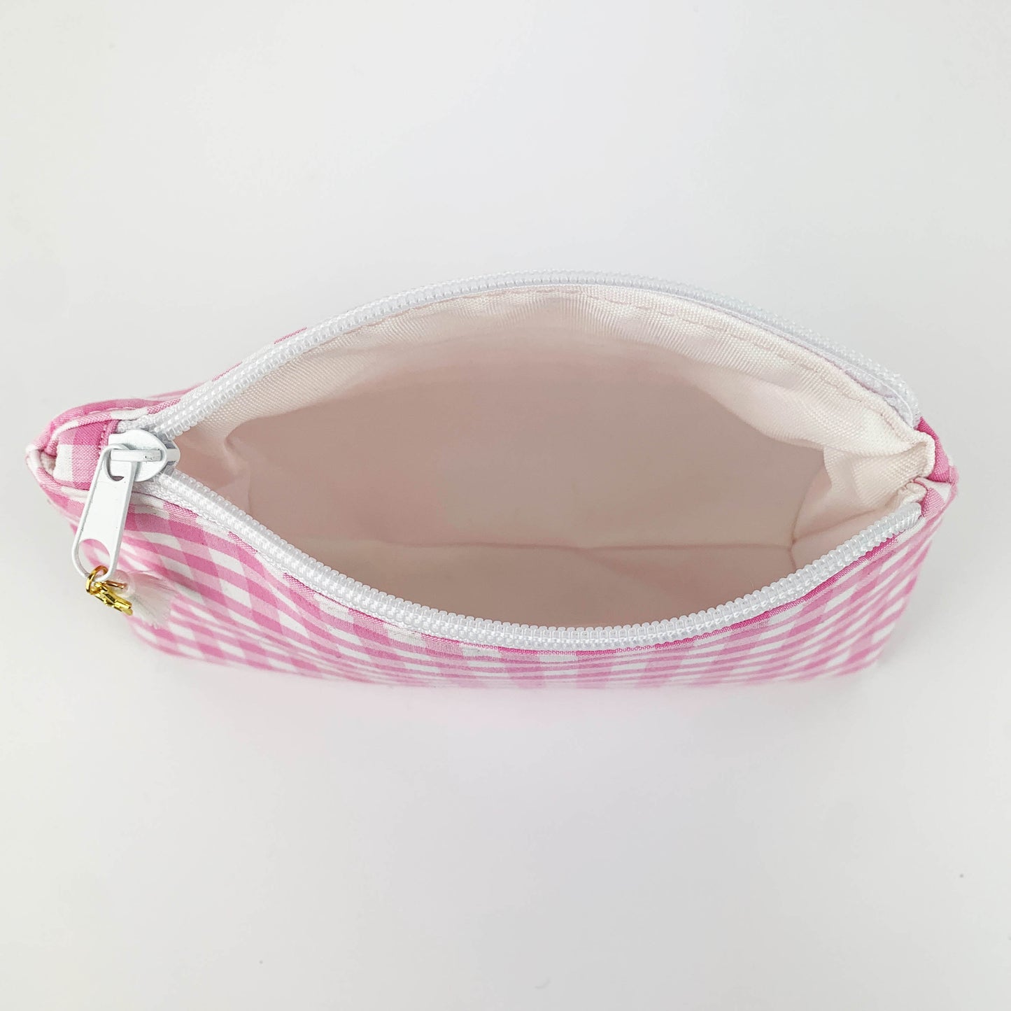 Pink Gingham Makeup & Cosmetics Pouch
