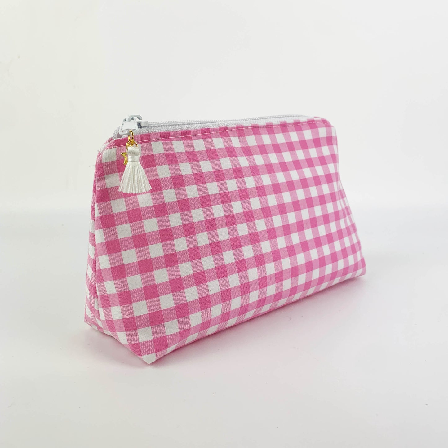 Pink Gingham Makeup & Cosmetics Pouch