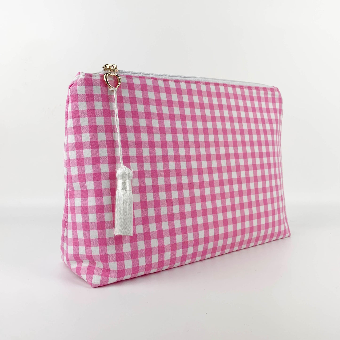 Pink Gingham Makeup & Cosmetics Pouch
