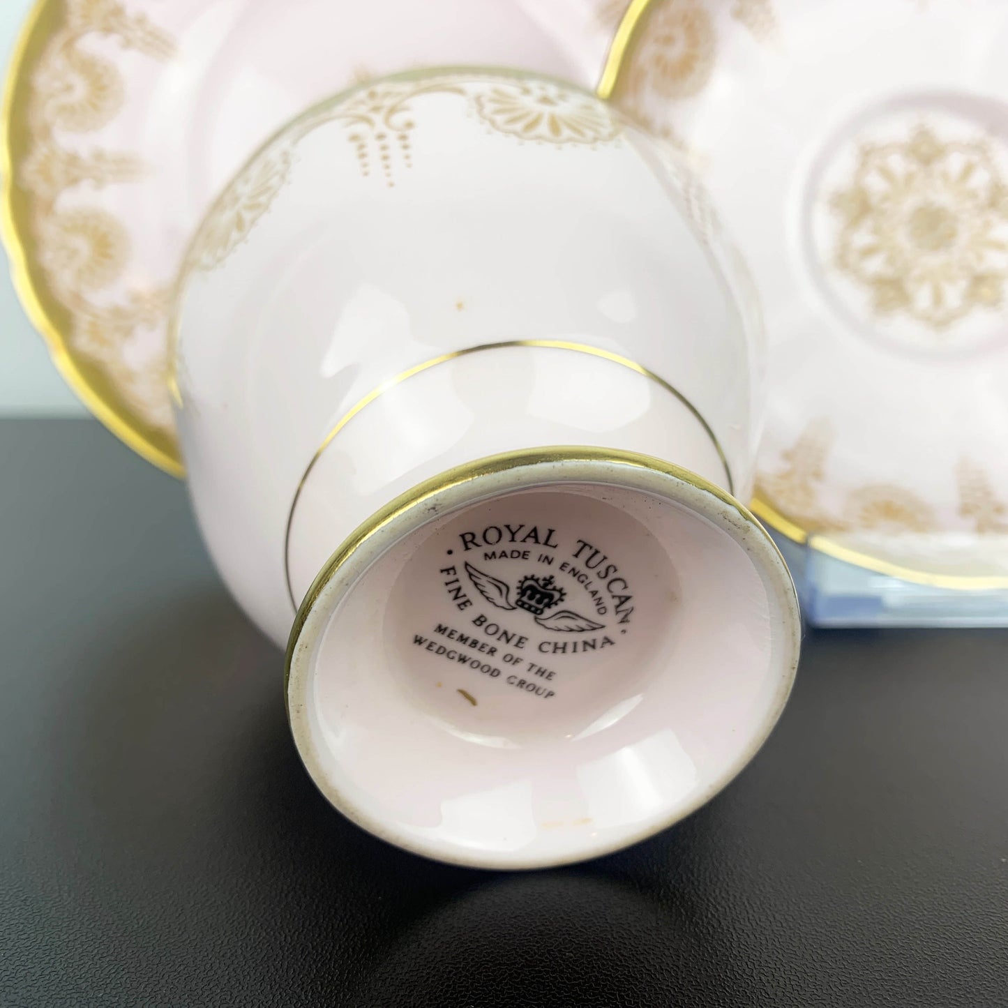 Royal Tuscan (Wedgwood) Pink and Gold Trio