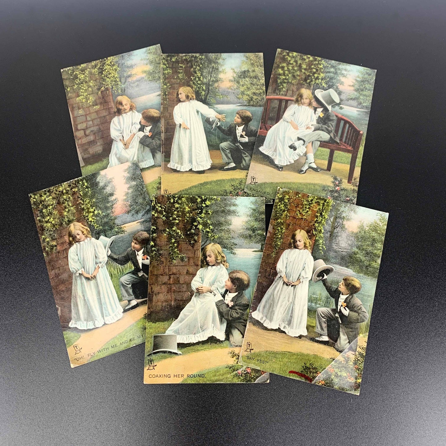 1908 'Rapholette' postcard collection 'Love's Young Dream' - Set of 6