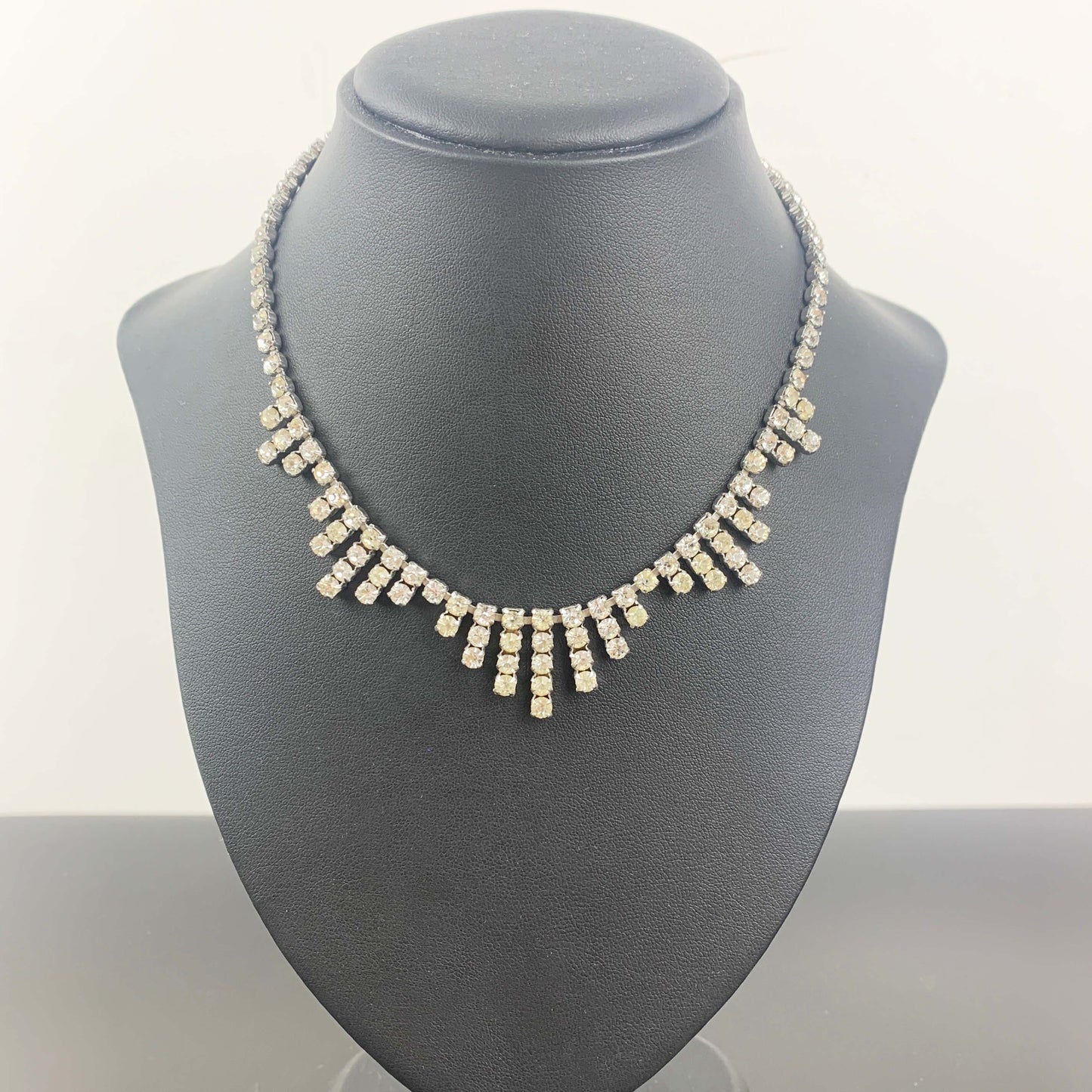 1950's rhinestone fringe necklace