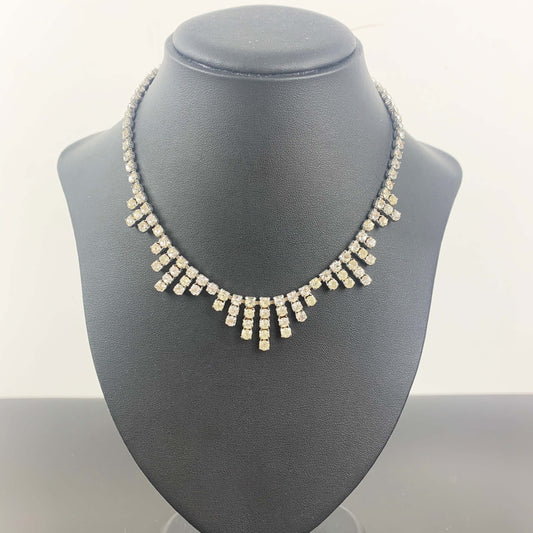 1950's rhinestone fringe necklace