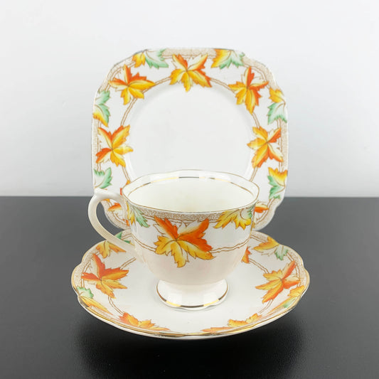 Royal Albert Crown China Maple Leaf Trio