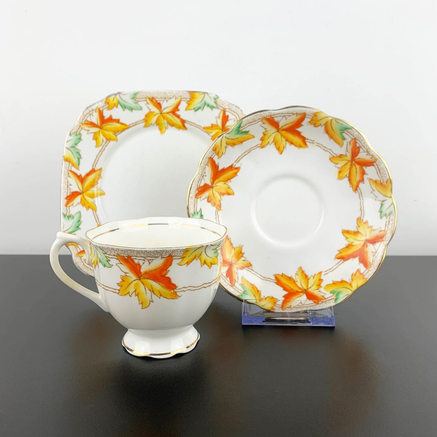 Royal Albert Crown China Maple Leaf Trio