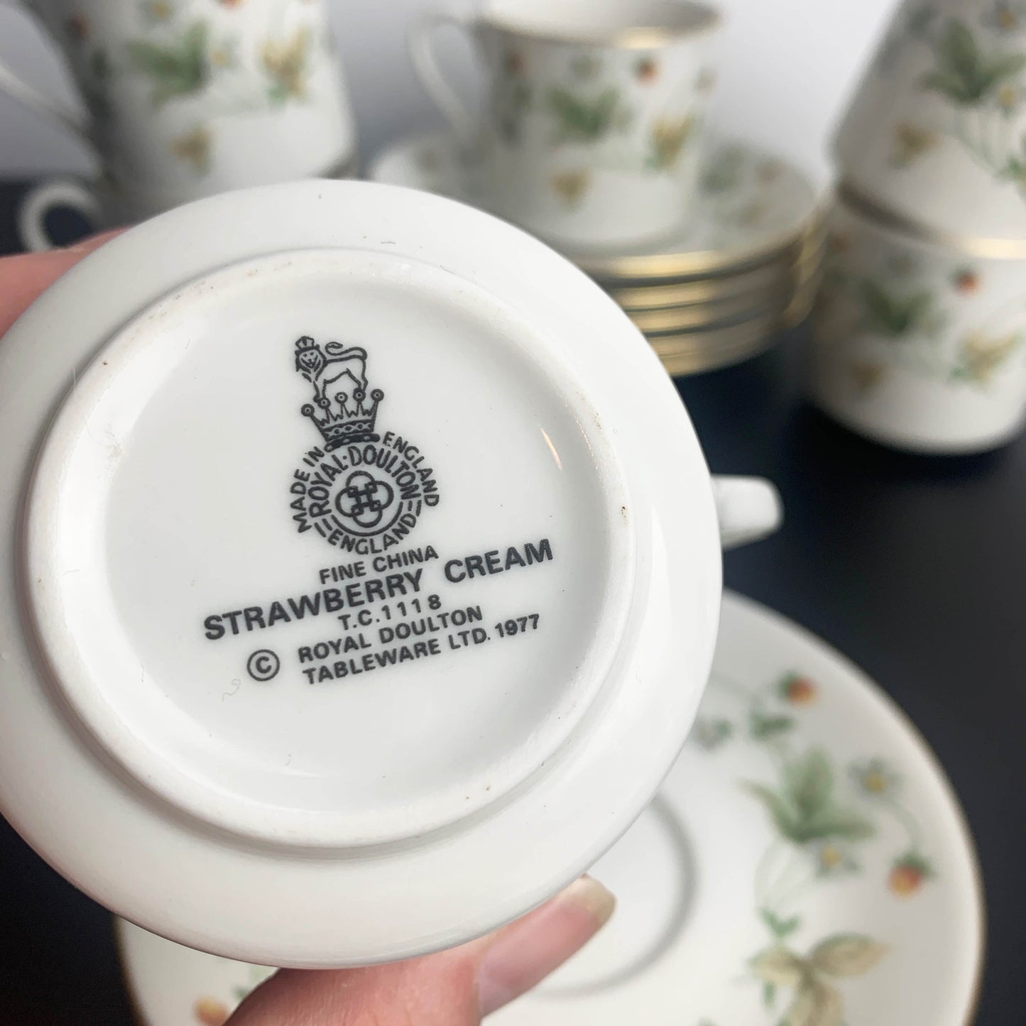 Royal Doulton 'Strawberry Cream' Cup and Saucer Set