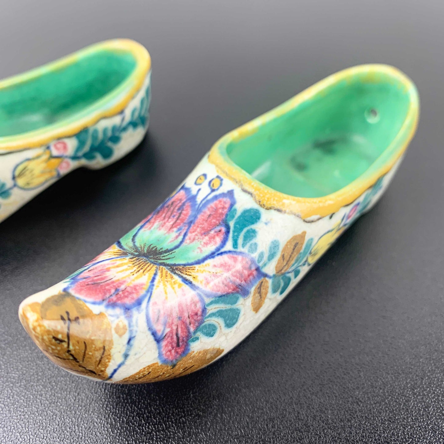 Royal Zuid Holland 1947 'Mara' Ceramic Clog Pair