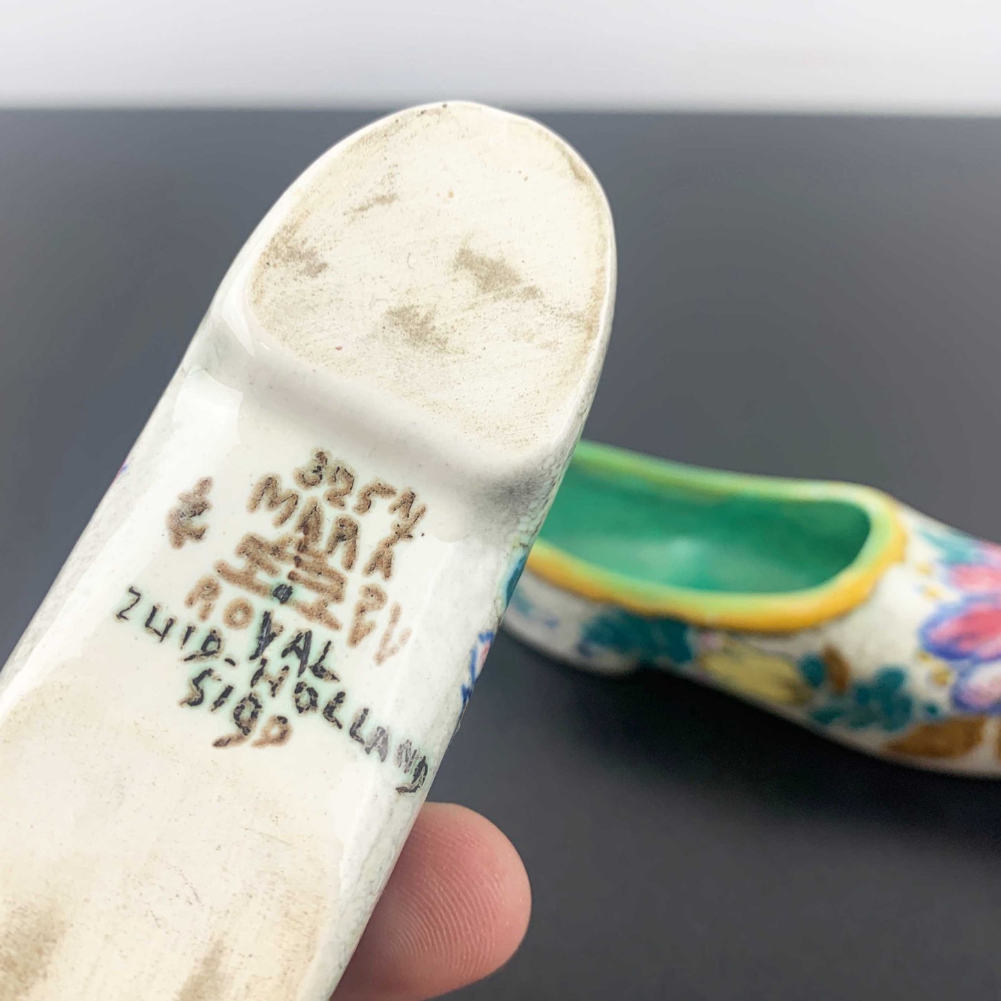 Royal Zuid Holland 1947 'Mara' Ceramic Clog Pair