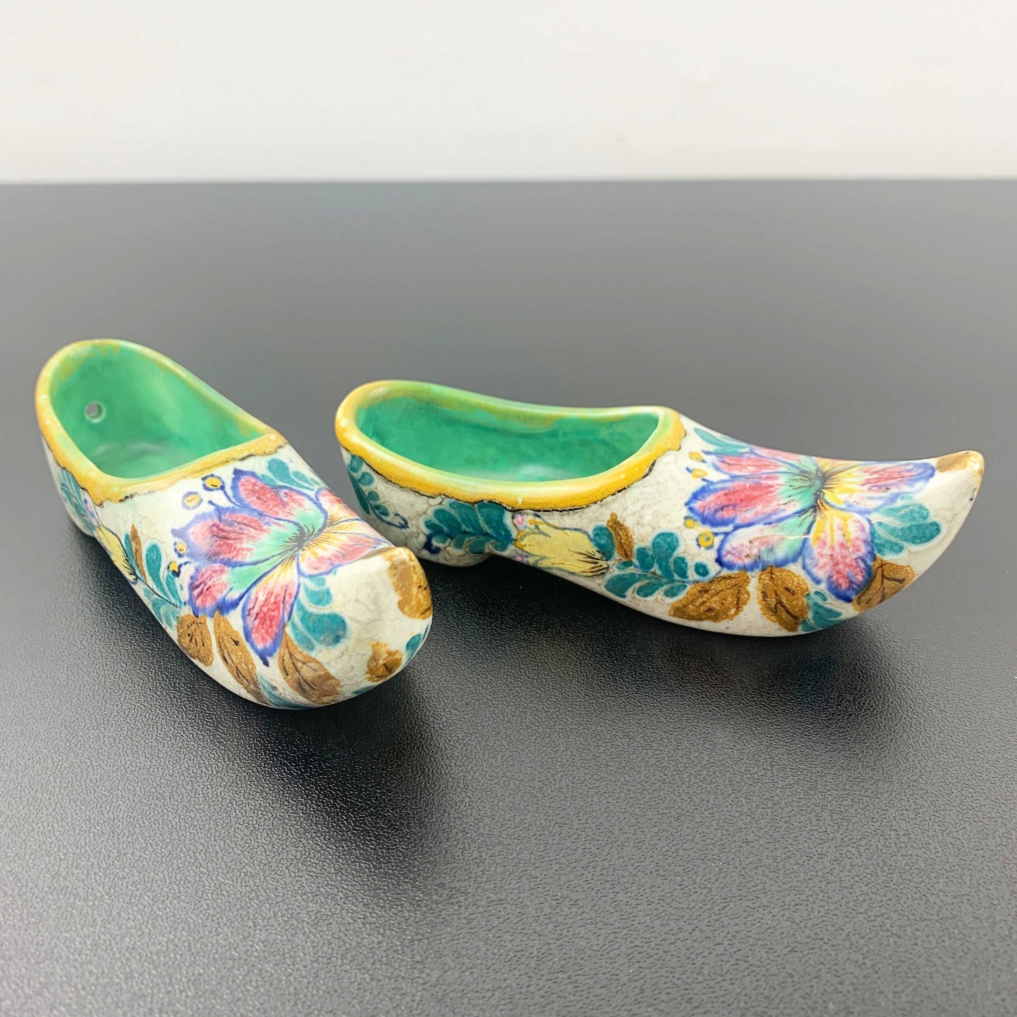 Royal Zuid Holland 1947 'Mara' Ceramic Clog Pair