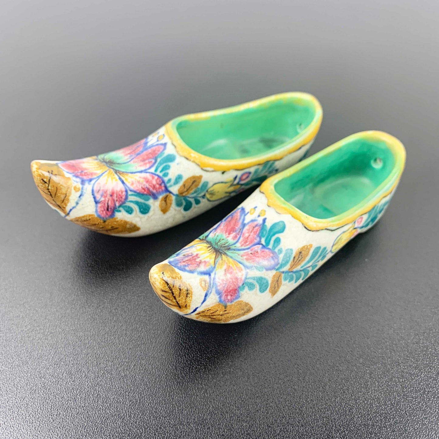 Royal Zuid Holland 1947 'Mara' Ceramic Clog Pair