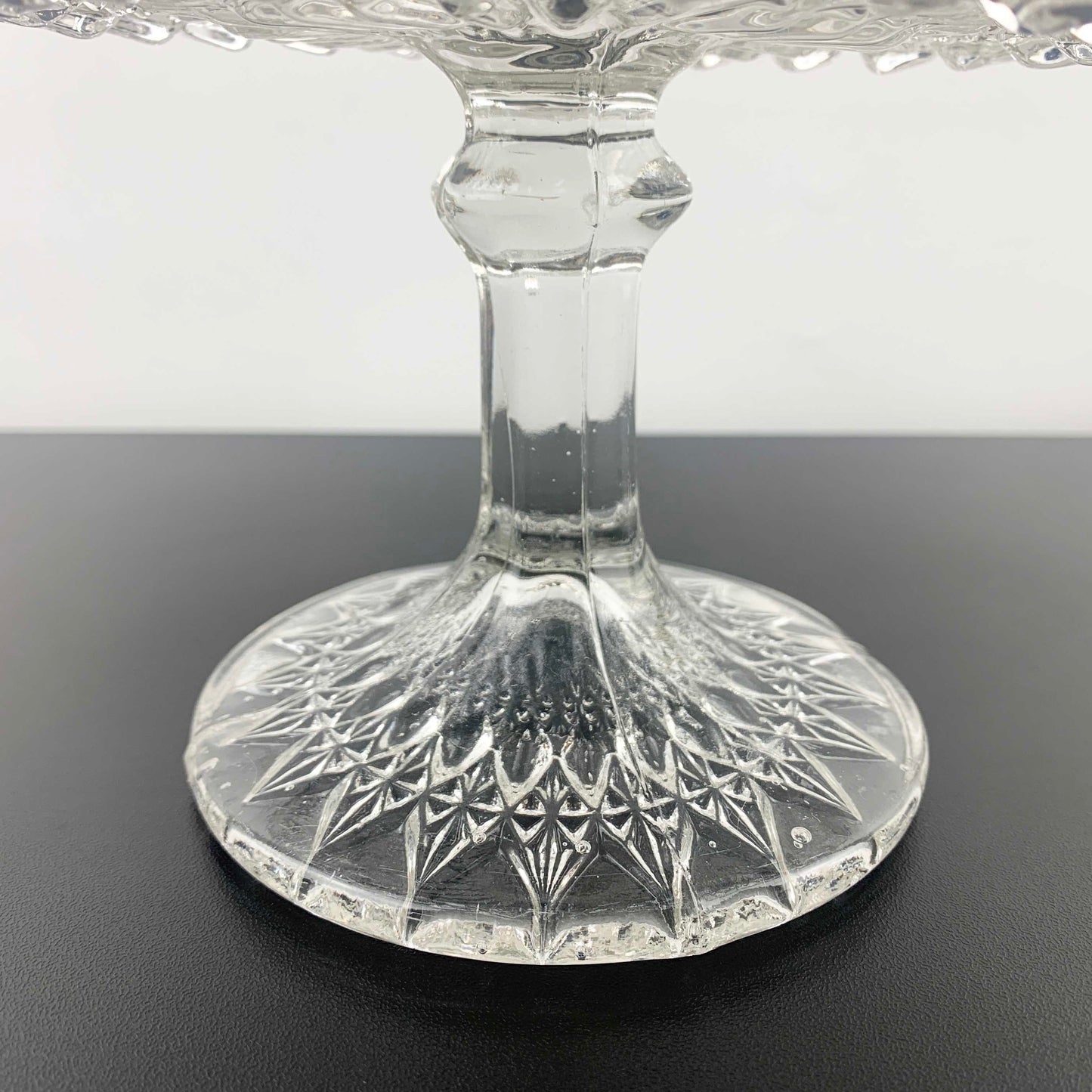 Vintage pressed glass footed cake stand